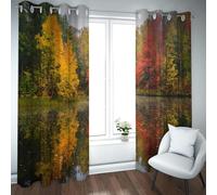 LANDOCROWN Leaves Blackout Curtains Forest with Tree Reflections over the Lake Drapes for Farmhouse Privacy Protection Bedroom Curtain 42x84 Inch 2 Panels