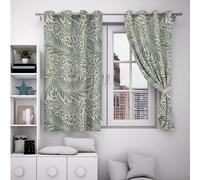 LANDOCROWN Morris Style Blackout Curtains 2 Panel Sage Green Retro Floral Branches and Leaves Pattern Noise Reduction Window Treatments 34x45 Inch 2 Panels