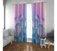 LANDOCROWN Pink and Blue Gradient Blackout Curtain for Home Office Decor Modern Chic Ice Cubes Patterns Energy Saving Anti-Light Drapes 46x90 Inch 2 Panels