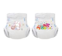 Landofgenie Adult Diapers with Tabs Unisex Overnight High Absorbency Diapers Pack of 2 (Large 36"- 46") - Happy Bunny and Little Monster