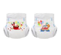 Landofgenie Adult Diapers with Tabs Unisex Overnight High Absorbency Diapers Pack of 2 (Medium 28"-38") - Bunny Party and Animal Amusement Park