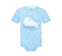 Landofgenie Bodysuit Men's One Piece Pyjamas Shirt for Men Jumpsuit One-Piece Underwear Cotton Onesie Short Sleeve Panda, blue, XXL