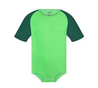 Landofgenie Men's Bodysuit Pyjamas Snap Crotch Raglan Sleeve Romper Multi-Colour Green 2XL