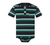 Landofgenie Men's Bodysuit Romper One Piece for Men Body Polo Shirt Pyjamas Press Button Stripes Cotton Onesie Underwear, black, S