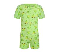 Landofgenie Mens Onesie Pajama Short Sleeve Romper for Men Print One Piece Bodysuit Dinosaur Green XL