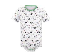 Landofgenie Men's Onesie Short Sleeve Romper Crotch Shirt Bodysuit One Piece Pajamas - Panda Print, White 3XL