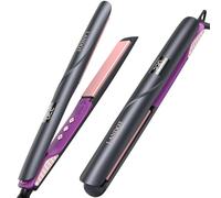 LANDOT Ceramic Hair Straightener 1 Inch Dual Voltage Flat Iron 120-230°C
