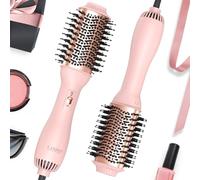 LANDOT Hot Blow Hair Dryer Brush: Upgraded Plus 2.0 Hot Air Brush - One-Step HairDryer Styler and Volumizer 4 in 1 for Drying Straightening Curling Volumizing Hair - Fight Frizz and Add Volume