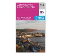 Landranger 135 Aberystwyth & Machynlleth Map With Digital Version, Pink One Size