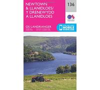 Landranger 136 Newtown & Llanidloes Map With Digital Version - Pink, Pink One Size