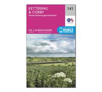 Landranger 141 Kettering & Corby Map With Digital Version, Pink One Size