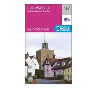 Landranger 167 Chelmsford, Harlow & Bishop's Stortford Map With Digital Version - Pink, Pink One Size