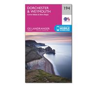 Landranger 194 Dorchester & Weymouth, Cerne Abbas & Bere Regis Map With Digital Version, Pink One Size
