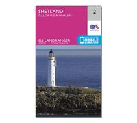 Landranger 2 Shetland Sullom Voe & Whalsay Map With Digital Version - Pink, Pink One Size