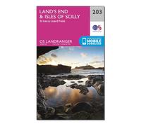 Landranger 203 Land's End & Isles of Scilly, St Ives & Lizard Point Map With Digital Version, Pink One Size