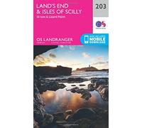 Landranger 203 Land's End & Isles of Scilly, St Ives & Lizard Point Map With Digital Version, Pink One Size