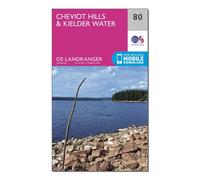 Landranger 80 Cheviot Hills & Kielder Water Map, Pink One Size