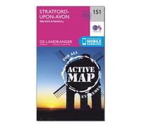 Landranger Active 151 Stratford-upon-Avon, Warwick & Banbury Map With Digital Version, Pink One Size