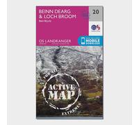 Landranger Active 20 Beinn Dearg & Loch Broom Map With Digital Version - Pink, Pink One Size