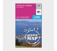 Landranger Active 27 Nairn & Forres, River Findhorn Map With Digital Version, Pink One Size