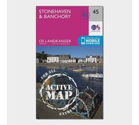 Landranger Active 45 Stonehaven & Banchory Map With Digital Version, Pink One Size
