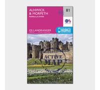 Landranger Active 81 Alnwick & Morpeth, Rothbury & Amble Map With Digital Version - Pink, Pink One Size