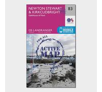 Landranger Active 83 Newton Stewart & Kirkcudbright, Gatehouse of Fleet Map With Digital Version, Pink One Size