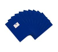 Landre 100420059 Protective Notebook Cover for DIN A4 PVC with Embossed Raffia Effect [Pack of 10] White Exercise Book Protector, for DIN A4 Blue