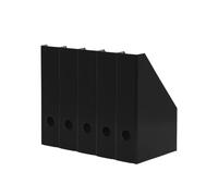 Landré Magazine File Set - Pack of 5 Black Cardboard Organizers, 7 cm Width, Fits A4 Documents