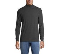 Lands' End - Men’s Black Super-T Polo Neck Shirt - Size L - Ringspun Combed Cotton Jersey - Stand-Up Collar - Reinforced Shoulders - Easy-Care Finish - Soft, Durable Layer - Men's Clothing