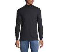 Lands' End - Men’s Black Super-T Polo Neck Shirt - Size M - Ringspun Combed Cotton Jersey - Stand-Up Collar - Reinforced Shoulders - Easy-Care Finish - Soft, Durable Layer - Men's Clothing