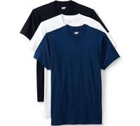 Lands' End - Men’s Crew Neck - Blue, Black & White T Shirts 3 Pack, Size XL - 100% Cotton Jersey - Seam-Free Sides - Soft Everyday Layering Tee for Comfort and Easy Wear - Men's Clothing