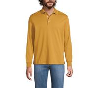 Lands' End - Men’s Long Sleeve Supima Yellow Polo Shirt - Size L - Traditional Fit - 100% American-Grown Supima Cotton - Soft Interlock Jersey - Rib-Knit Collar & Cuffs - Men's Clothing
