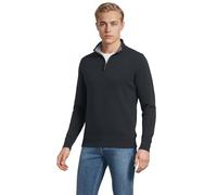 Lands' End Men's Bedford Dark Heather Quarter Zip Jumper - Charcoal - XL