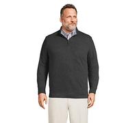 Lands' End Mens Bedford Rib Quarter Zip Sweater Dark Charcoal Heather Regular Large