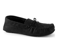 Lands' End Men's Faux Suede Moccasin Slipper in Black | Size: 9 lands end Black 9