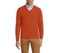 Lands' End Men's Fine Gauge Cashmere V-Neck Sweater, Dark Cedar, XL