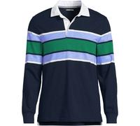 Lands' End Men's Lightweight Long Sleeve Rugby Shirt in Navy | Size: Large lands end Navy L