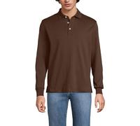 Lands' End Men's Long Sleeve American-Grown Supima Cotton Polo Shirt, Dark Walnut Brown, XL
