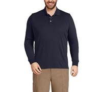 Lands' End Men's Long Sleeve Cotton Supima Polo Shirt, Radiant Navy, Large Tall
