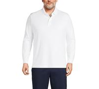 Lands' End Men's Long Sleeve Supima Cotton Polo Shirt, White, Large