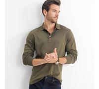 Lands' End - Men’s Long Sleeve Supima Green Polo Shirt - Size M - Traditional Fit - 100% American-Grown Supima Cotton - Soft Interlock Jersey - Rib-Knit Collar & Cuffs - Men's Clothing