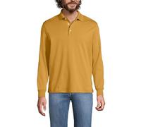 Lands' End Men's Long Sleeve Supima Polo Shirt, Traditional Fit Yellow M
