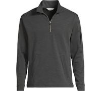 Lands' End Men's Performance Pique Quarter Zip Sweater in Charcoal | Size: Large lands end Charcoal L