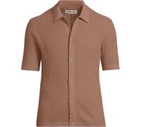 Lands' End Men's Short Sleeve Lightweight Cotton Fine Knit Shirt in Brown | Size: Small lands end Brown S