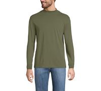 Lands' End Men's Super-T Cotton-Blend Mock Turtleneck Shirt, River Stone Green, Large