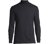 Lands' End - Men’s Black Super-T Polo Neck Shirt - Size XL - Ringspun Combed Cotton Jersey - Stand-Up Collar - Reinforced Shoulders - Easy-Care Finish - Soft, Durable Layer - Men's Clothing