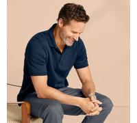 Lands’ End - Men’s Supima Blue Polo Shirt - Size M - Traditional Fit, Short Sleeved - 100% American-Grown Supima Cotton - Soft Interlock Jersey - Rib-Knit Collar - Men's Clothing