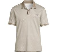 Lands' End Men's Tipped Supima Polo Shirt With Pocket in Ivory | Size: Medium lands end Ivory M