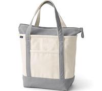 Lands' End Natural Zip Top Canvas Tote Bag (Silver Graphite, X-Large)
